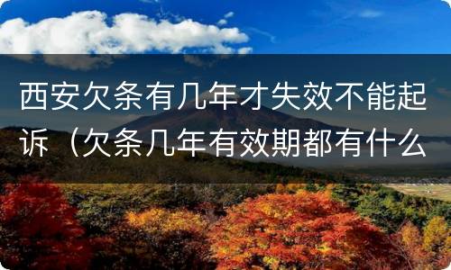西安欠条有几年才失效不能起诉（欠条几年有效期都有什么要求）