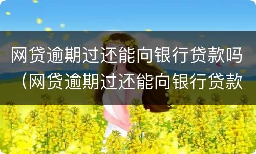 网贷逾期过还能向银行贷款吗（网贷逾期过还能向银行贷款吗知乎）