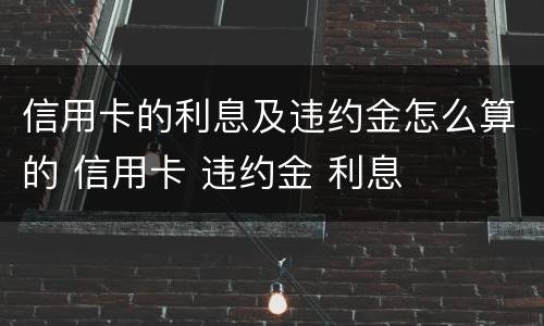 信用卡的利息及违约金怎么算的 信用卡 违约金 利息