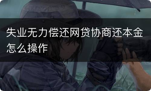 失业无力偿还网贷协商还本金怎么操作