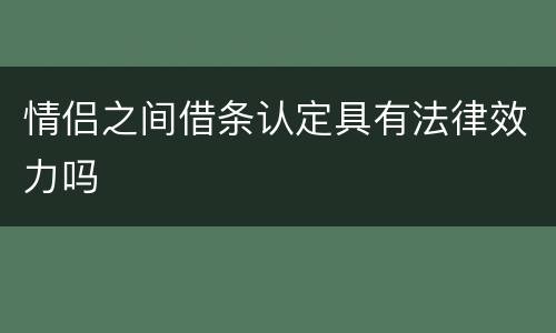 情侣之间借条认定具有法律效力吗