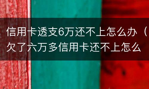 信用卡透支6万还不上怎么办（欠了六万多信用卡还不上怎么办）