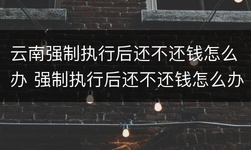 云南强制执行后还不还钱怎么办 强制执行后还不还钱怎么办?可以申请对方服刑吗?