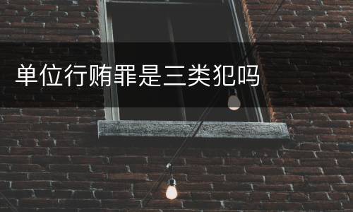 单位行贿罪是三类犯吗