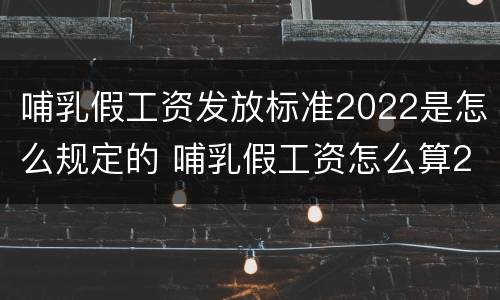 哺乳假工资发放标准2022是怎么规定的 哺乳假工资怎么算2019