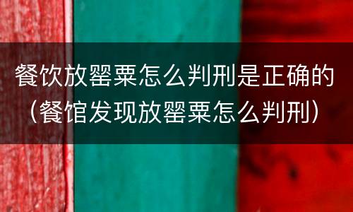 餐饮放罂粟怎么判刑是正确的（餐馆发现放罂粟怎么判刑）