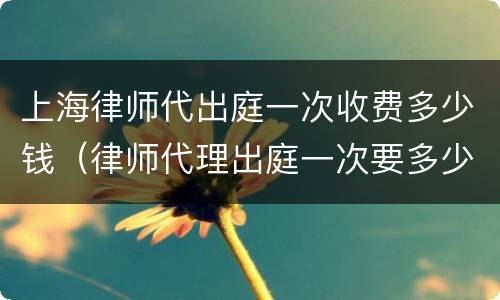 上海律师代出庭一次收费多少钱（律师代理出庭一次要多少钱）