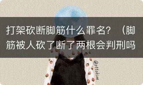 打架砍断脚筋什么罪名？（脚筋被人砍了断了两根会判刑吗）