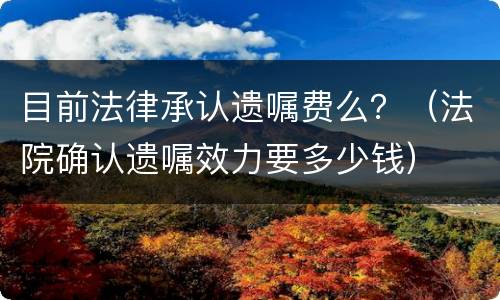 目前法律承认遗嘱费么？（法院确认遗嘱效力要多少钱）