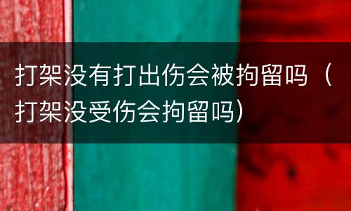 打架没有打出伤会被拘留吗（打架没受伤会拘留吗）