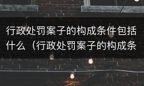 行政处罚案子的构成条件包括什么（行政处罚案子的构成条件包括什么内容）