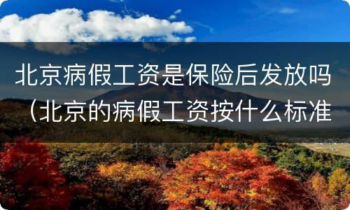 北京病假工资是保险后发放吗（北京的病假工资按什么标准来发）