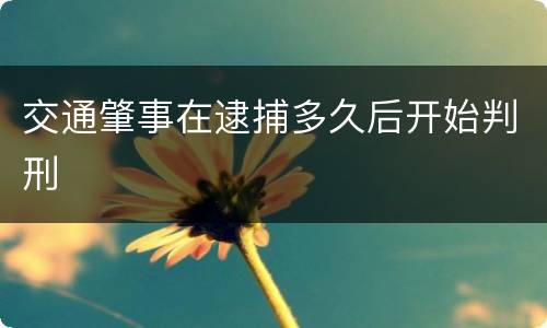 交通肇事在逮捕多久后开始判刑