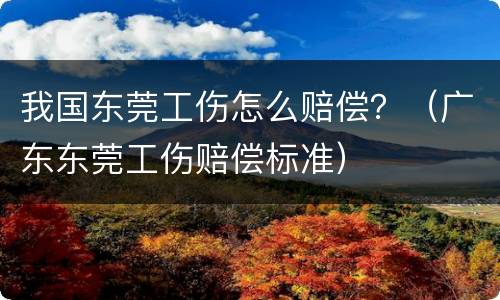 我国东莞工伤怎么赔偿？（广东东莞工伤赔偿标准）