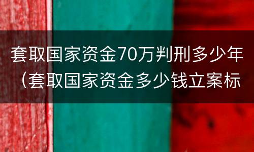套取国家资金70万判刑多少年（套取国家资金多少钱立案标准）