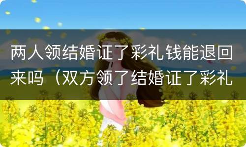 两人领结婚证了彩礼钱能退回来吗（双方领了结婚证了彩礼还能退吗）