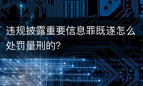 违规披露重要信息罪既遂怎么处罚量刑的？