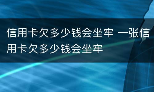 信用卡欠多少钱会坐牢 一张信用卡欠多少钱会坐牢