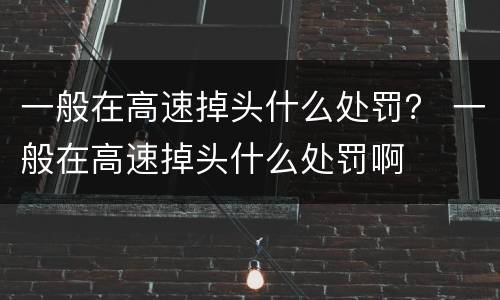 一般在高速掉头什么处罚？ 一般在高速掉头什么处罚啊