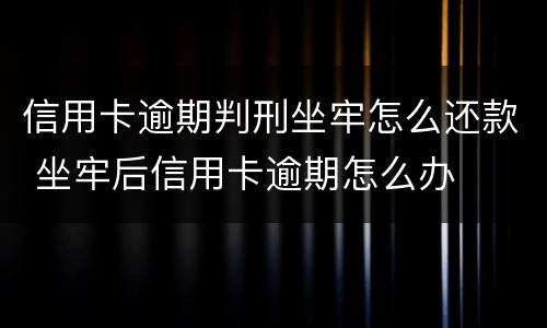 信用卡逾期判刑坐牢怎么还款 坐牢后信用卡逾期怎么办