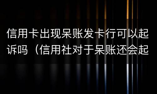 信用卡出现呆账发卡行可以起诉吗（信用社对于呆账还会起诉吗）