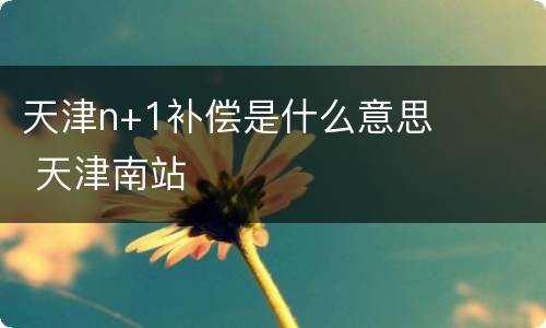 天津n+1补偿是什么意思 天津南站