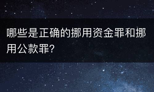 哪些是正确的挪用资金罪和挪用公款罪？