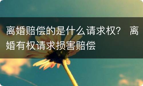 离婚赔偿的是什么请求权？ 离婚有权请求损害赔偿