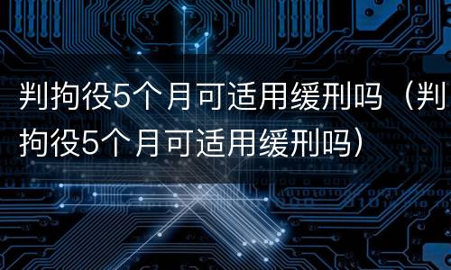 判拘役5个月可适用缓刑吗（判拘役5个月可适用缓刑吗）
