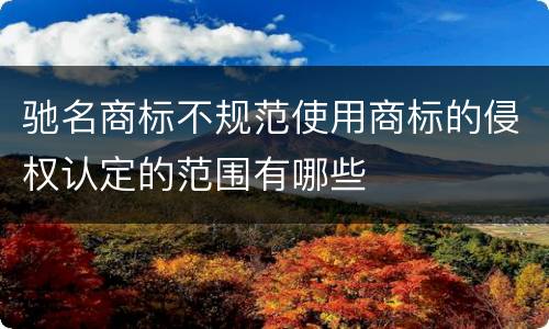 驰名商标不规范使用商标的侵权认定的范围有哪些
