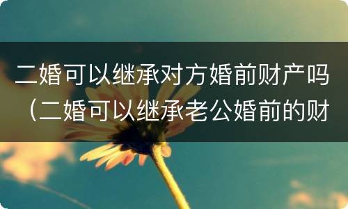 二婚可以继承对方婚前财产吗（二婚可以继承老公婚前的财产吗）