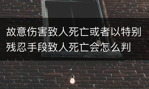 故意伤害致人死亡或者以特别残忍手段致人死亡会怎么判