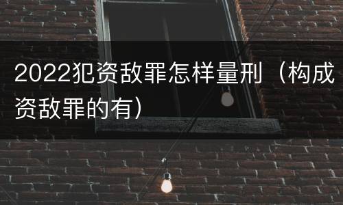 2022犯资敌罪怎样量刑(构成资敌罪的有)