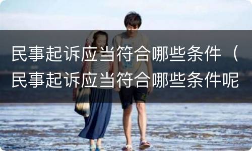 民事起诉应当符合哪些条件（民事起诉应当符合哪些条件呢）