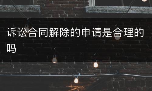 诉讼合同解除的申请是合理的吗
