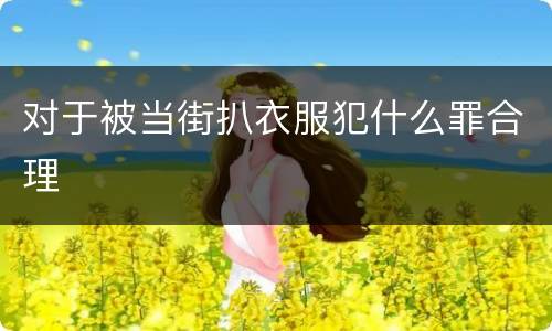 对于被当街扒衣服犯什么罪合理