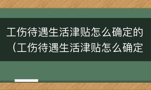 工伤待遇生活津贴怎么确定的（工伤待遇生活津贴怎么确定的呢）