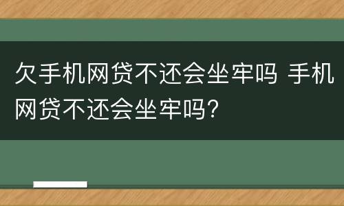 欠手机网贷不还会坐牢吗 手机网贷不还会坐牢吗?