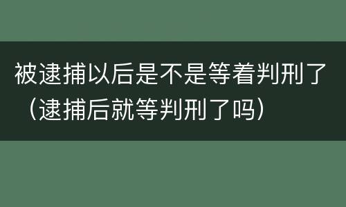 被逮捕以后是不是等着判刑了（逮捕后就等判刑了吗）
