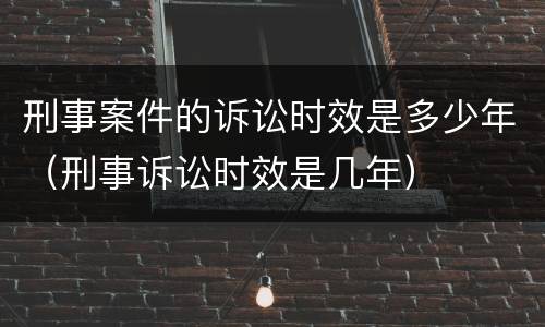 刑事案件的诉讼时效是多少年（刑事诉讼时效是几年）