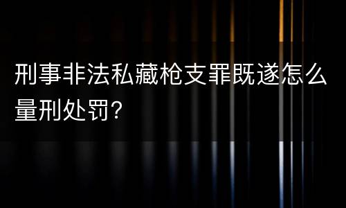 刑事非法私藏枪支罪既遂怎么量刑处罚？