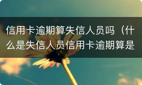 信用卡逾期算失信人员吗（什么是失信人员信用卡逾期算是失信人吗）