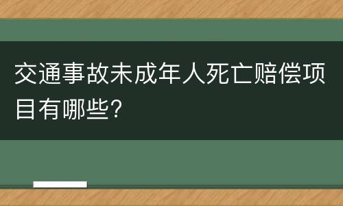 交通事故未成年人死亡赔偿项目有哪些?