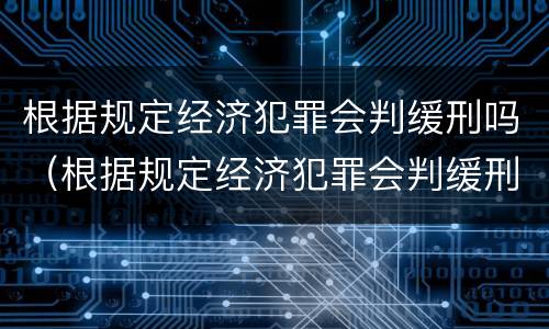 根据规定经济犯罪会判缓刑吗（根据规定经济犯罪会判缓刑吗知乎）
