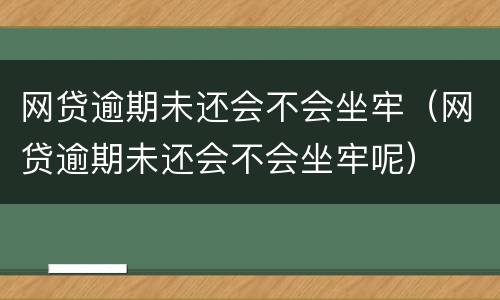 网贷逾期未还会不会坐牢（网贷逾期未还会不会坐牢呢）