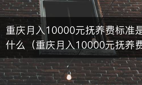 重庆月入10000元抚养费标准是什么（重庆月入10000元抚养费标准是什么呢）