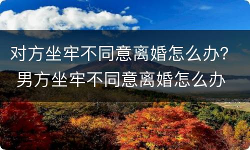 对方坐牢不同意离婚怎么办？ 男方坐牢不同意离婚怎么办