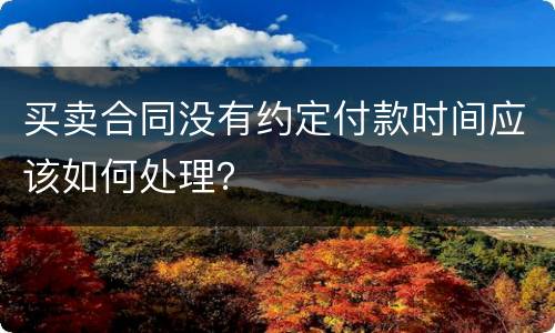 买卖合同没有约定付款时间应该如何处理？