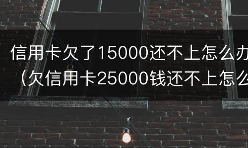 信用卡欠了15000还不上怎么办（欠信用卡25000钱还不上怎么办）