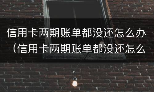 信用卡两期账单都没还怎么办（信用卡两期账单都没还怎么办啊）